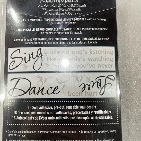 NWT Roommates Decals for Room Wall 16 Self-Adhesive Reuseable Wall Decals - Picture 4 of 4